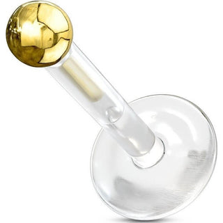 Złoto 585 labret kulka push-in
