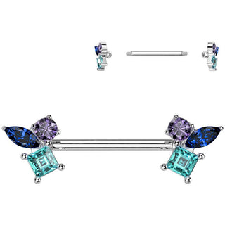 Kolczyk do sutka kolorowe cyrkonie