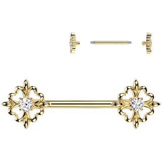 Kolczyk do sutka fleur de lis cyrkonia