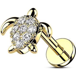 Labret żółw cyrkonia gwint wewnętrzny