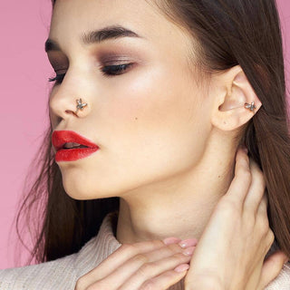 Kółko cyrkonia motylek kolczyk rozginany