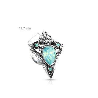 Plug kropla opal srebrny