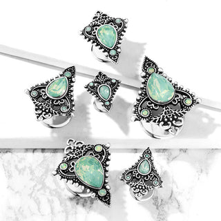 Plug kropla opal srebrny