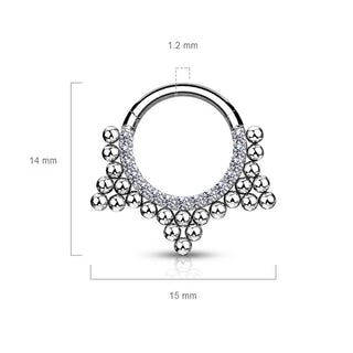 Kółko cyrkonie kulki clicker