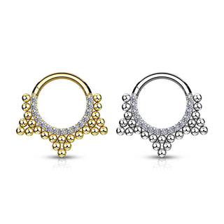 Kółko cyrkonie kulki clicker