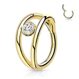 Kółko trójwymiarowe z kulką cyrkonia srebrny clicker