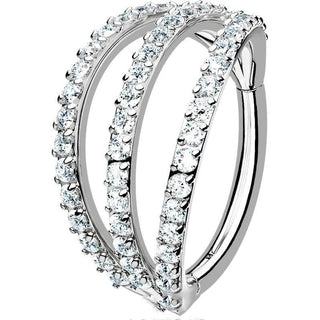 Kółko trójwymiarowe 2 linie cyrkonia clicker