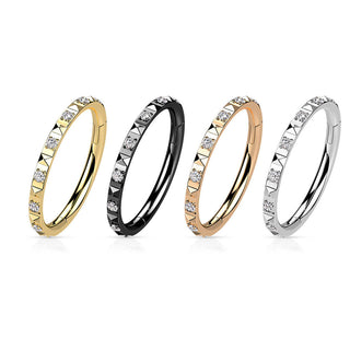 Kółko cyrkonia piramidy clicker