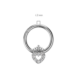 Kółko cyrkonia serduszko clicker