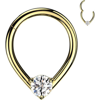 Kółko łza cyrkonia kolczyk segmentowy