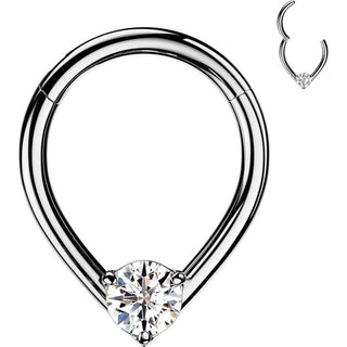 Kółko łza cyrkonia kolczyk segmentowy