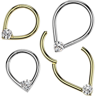 Kółko łza cyrkonia kolczyk segmentowy