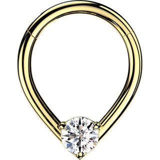 Kółko łza cyrkonia kolczyk segmentowy