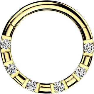 Kółko 6 cyrkonii kolczyk segmentowy