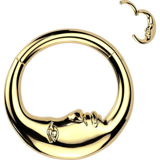 Kółko twarz księżyc kolczyk segmentowy