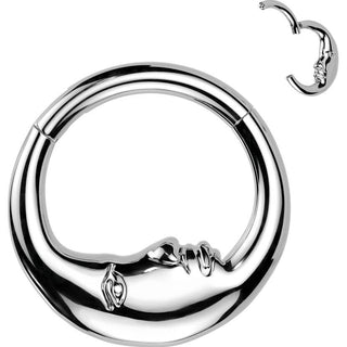 Kółko twarz księżyc kolczyk segmentowy