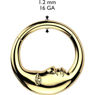 Kółko twarz księżyc kolczyk segmentowy