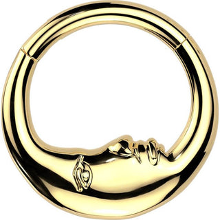 Kółko twarz księżyc kolczyk segmentowy