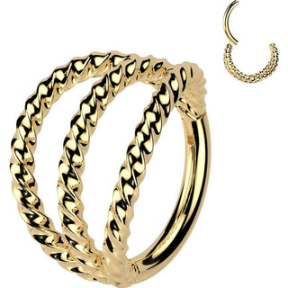 Kółko trójwymiarowe potrójny koraliki kolczyk segmentowy