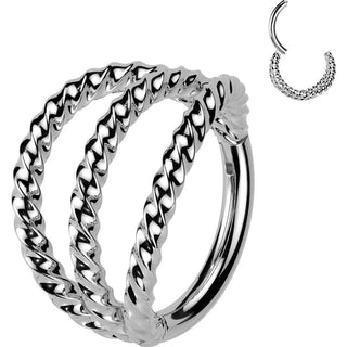 Kółko trójwymiarowe potrójny koraliki kolczyk segmentowy