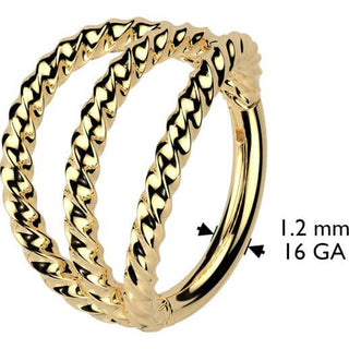 Kółko trójwymiarowe potrójny koraliki kolczyk segmentowy