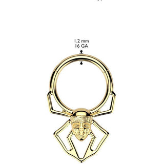 Kółko pająk czaszka kolczyk segmentowy