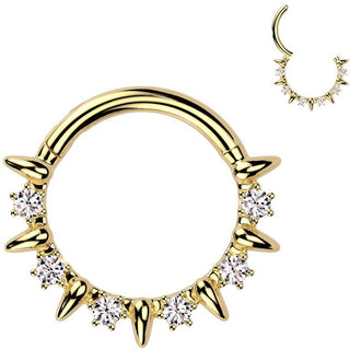 Kółko cyrkonie kolczyk segmentowy