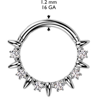 Kółko cyrkonie kolczyk segmentowy