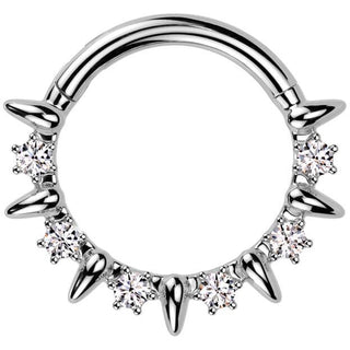 Kółko cyrkonie kolczyk segmentowy