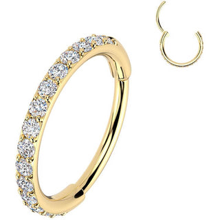 Kółko cyrkonie kolczyk segmentowy