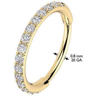 Kółko cyrkonie kolczyk segmentowy