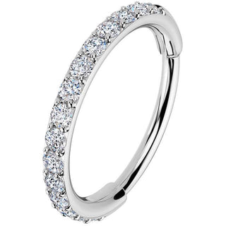 Kółko cyrkonie kolczyk segmentowy