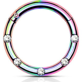 Kółko 5 cyrkonii clicker