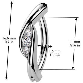 Kolczyk do pępka cyrkonie clicker