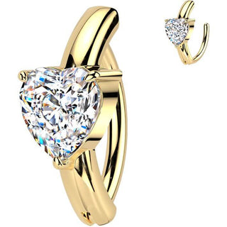 Kolczyk do pępka serduszko cyrkonia kolczyk segmentowy