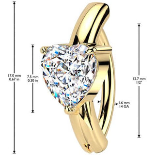 Kolczyk do pępka serduszko cyrkonia kolczyk segmentowy