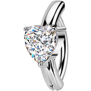 Kolczyk do pępka serduszko cyrkonia kolczyk segmentowy