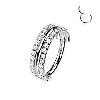 Tytan kółko trójwymiarowe cyrkonia dwurzędowy clicker