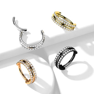 Tytan kółko trójwymiarowe cyrkonia dwurzędowy clicker