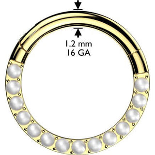 Tytan kółko perły kolczyk segmentowy