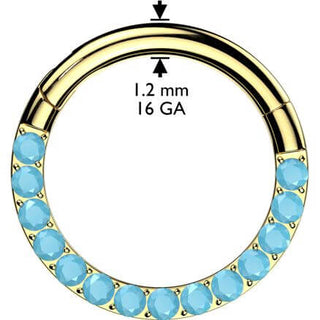 Tytan kółko turkus kolczyk segmentowy