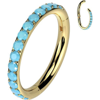 Tytan kółko turkus kolczyk segmentowy