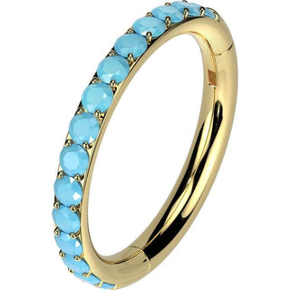 Tytan kółko turkus kolczyk segmentowy