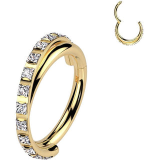 Tytan kółko kwadratowe cyrkonie kolczyk segmentowy