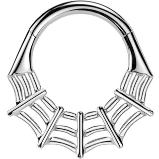 Tytan kółko pajęczyna kolczyk segmentowy