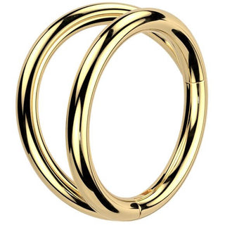 Tytan kółko trójwymiarowe podwójne kolczyk segmentowy