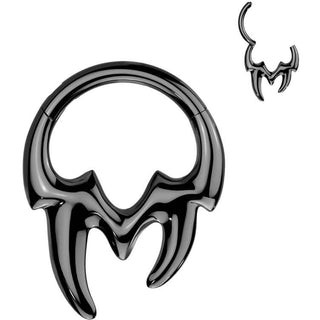 Tytan kółko kły kolczyk segmentowy