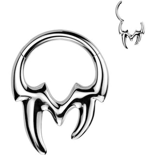 Tytan kółko kły kolczyk segmentowy