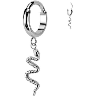 Tytan kółko wąż zawieszka kolczyk segmentowy