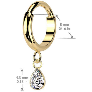 Tytan kółko cyrkonia zawieszka kolczyk segmentowy